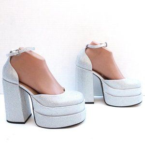 STEVE MADDEN RHINESTONES platforms heel size 6.5, 7 ,